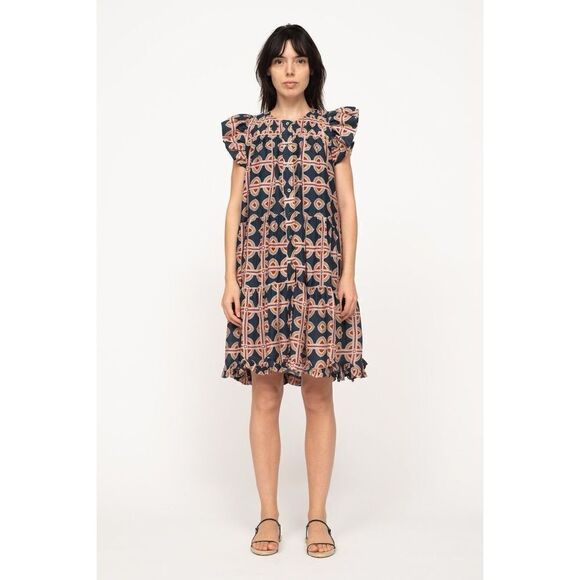 Sea New York Dresses & Skirts - Sea New York Leigh Print Short Sleeve Tiered Mini Dress size M Multicolor